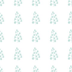 Seamless New Year and Christmas print pattern wallpaper background with decorative fir trees vector illustration winter minimalism picture	