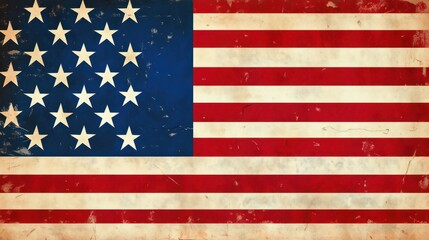 Naklejka premium A red, white and blue American flag with stars