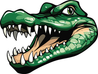 Obraz premium Crocodile Head Vector Illustration