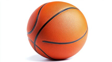 A basketball isolated on a white background, with a clipping path to remove the background. The basketball is in full depth of field, so all parts of it are in focus.