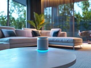 Fototapeta premium Smart device on living room table