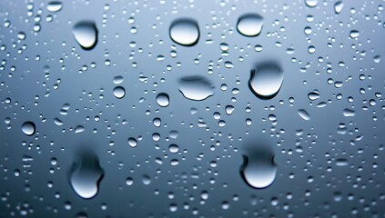 Close-Up Of Raindrops On A Glass Window