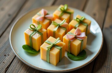 pieces of cheese in the form of New Year's gifts.