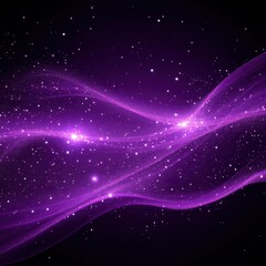 Obraz premium Digital purple particles wave and light abstract background with shining dots stars.