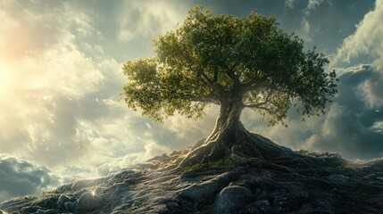 Obraz premium Illustration of a spiritual tree in growth