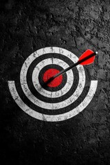 Red Dart on Black and White Target