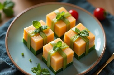 pieces of cheese in the form of New Year's gifts.