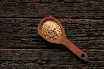 Soy fiber to cleanse the colon with psyllium in the spoon