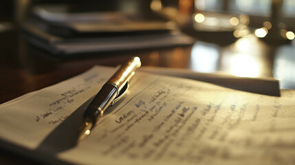 The document on which the pen lies