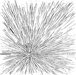 Circular starburst explosion texture. Distressed uneven grunge background. Abstract vector illustration. Overlay to create interesting effect and depth. Isolated on white background.