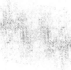 Monochrome texture composed of irregular graphic elements. Distressed uneven grunge background. Abstract vector illustration. Overlay for interesting effect and depth. Isolated on white background.