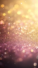 Abstract glittery background with pink and gold colors, shiny and blurred