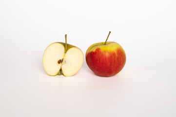 Elstar red apple with white background