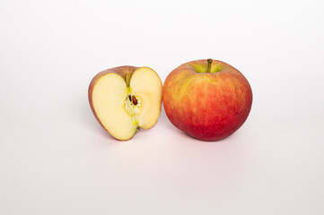 Fuji red apple on white background 