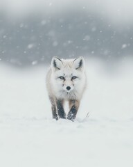 Majestic Arctic Fox in Snowy Landscape