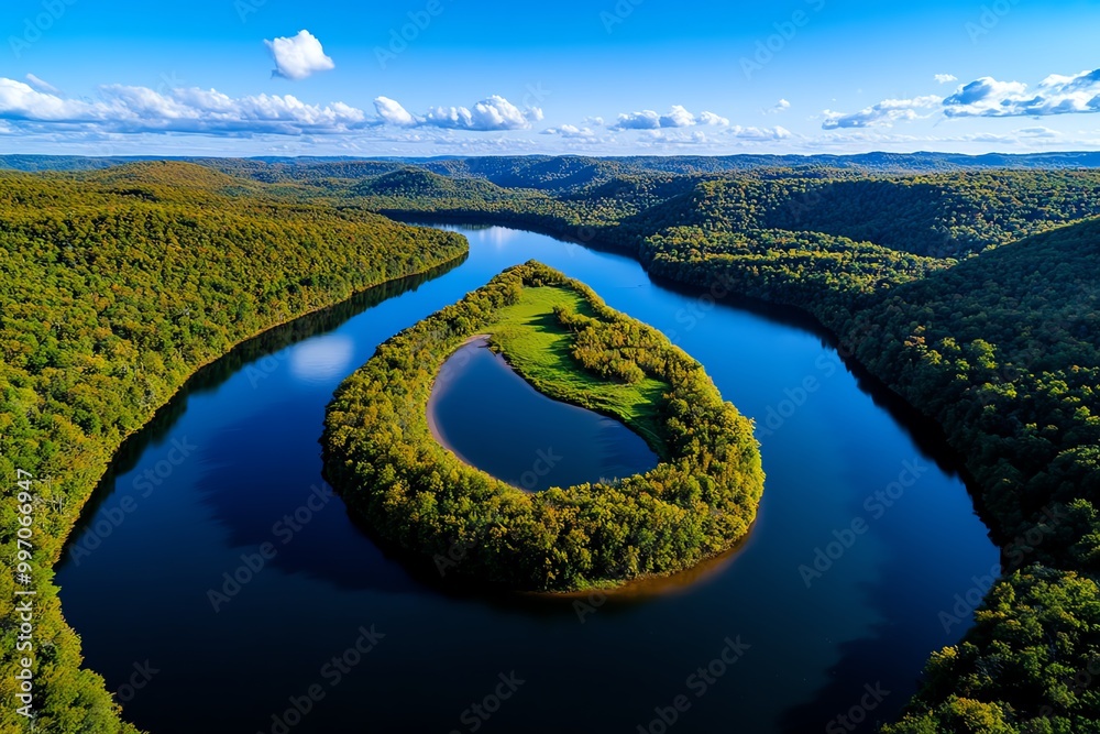 Aufkleber minimal design of river alcoa, with smooth, flowing lines and subtle color accents representing the 