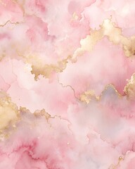 Soft pink Blush Watercolor Texture with Golden Highlights