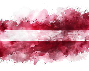 Background with paint strokes with colors of Latvian flag. Latvian flag abstract frame with copy space. - Independence Day of Latvia.