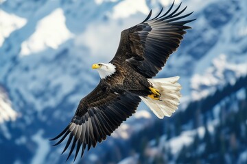 Obraz premium Majestic Bald Eagle in Flight