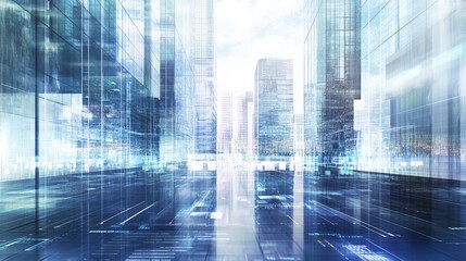 Fototapeta premium Futuristic Cityscape: Digital Architectural Perspective