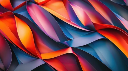 A pattern of overlapping shapes and colors, creating a layered effect