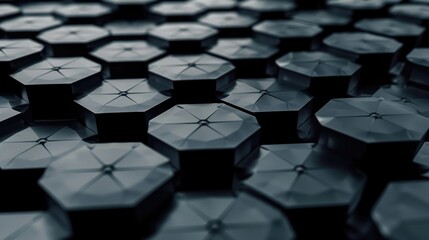 Fototapeta premium A pattern of repeating hexagons with a 3D effect and subtle shadows