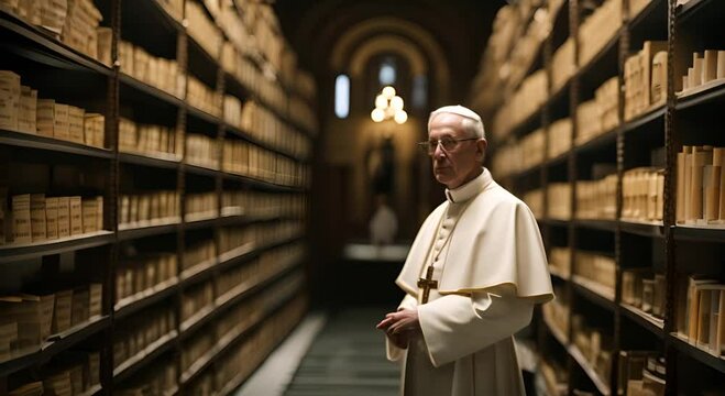 Priest in the Vatican archives.