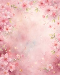 Soft Pink Floral Watercolor Background