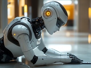 Fototapeta premium Futuristic Robot Design: A Glimpse into the Future of Artificial Intelligence