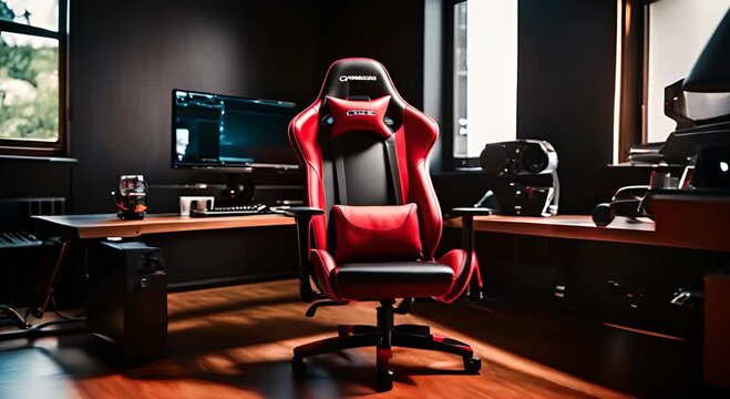 Gaming chair in a gaming setup.