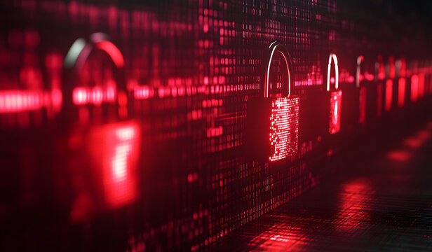 Cybersecurity Locks with Data Background Design