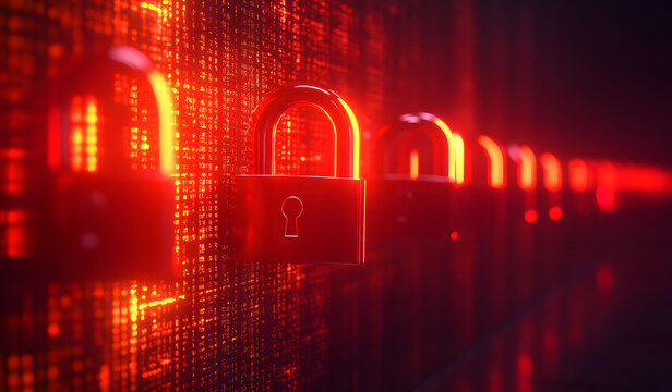 Cybersecurity Locks with Data Background Design