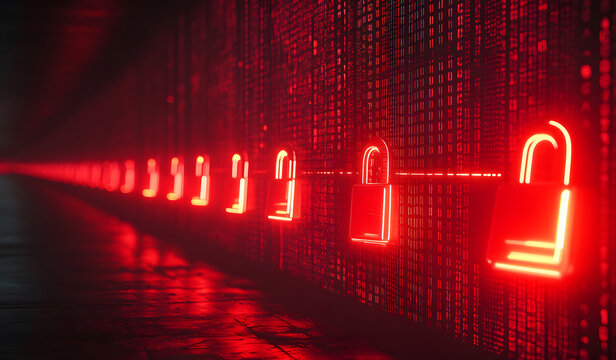 Cybersecurity Locks with Data Background Design