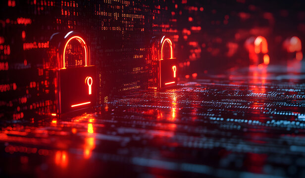 Cybersecurity Locks with Data Background Design