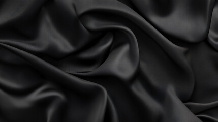 Fototapeta premium Abstract luxury black fabric cloth texture background.