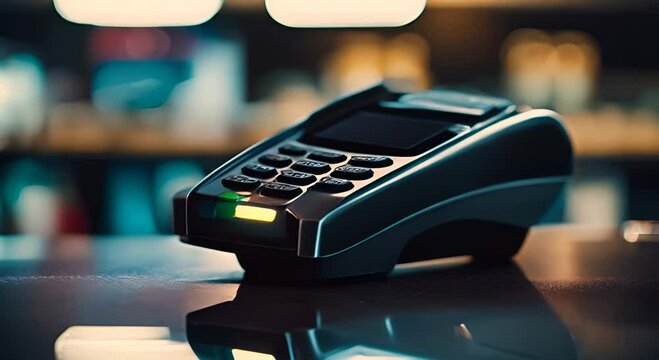 Dataphone or payment terminal in a store.
