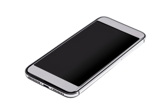 Smartphone isolated on transparent background.