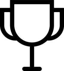 Trophy cup line icon, Vector on white background simple design for all project
