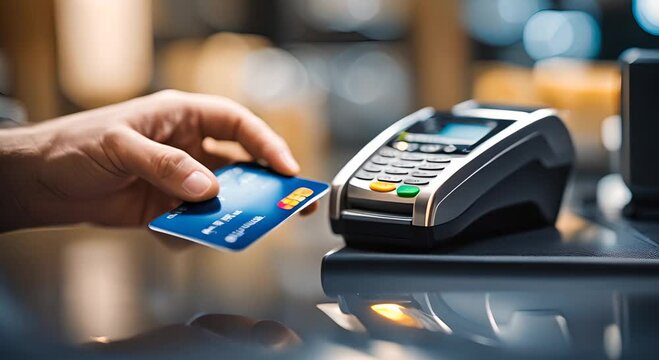 Dataphone or payment terminal in a store.