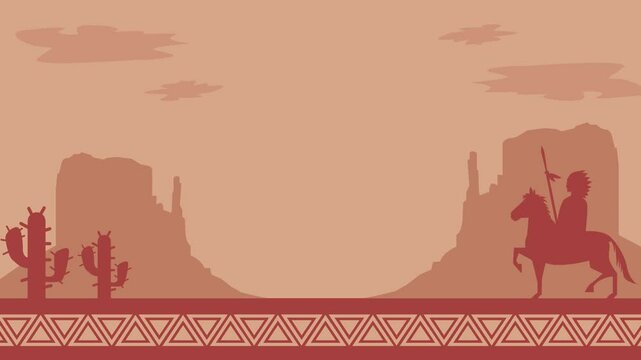 Animated Native American Day Background. Suitable to use on Native American Day Event on United States of America.