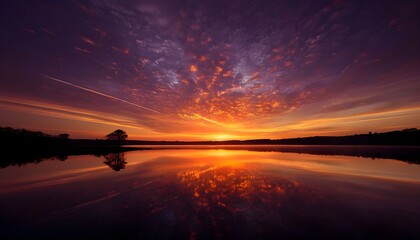 sunset on the lake -  Purple Dawn