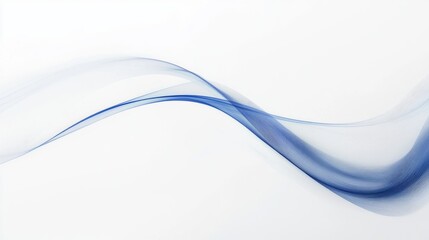 Obraz premium White Background with Thin, Curving blue Line and space for text or logos