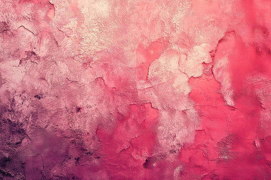 light red vintage concrete wall with rough brush strokes and plaster, Generative AI