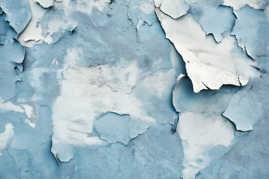 light blue vintage concrete wall with rough brush strokes and plaster, featuring a grungy, textured surface perfect for design. Generative AI