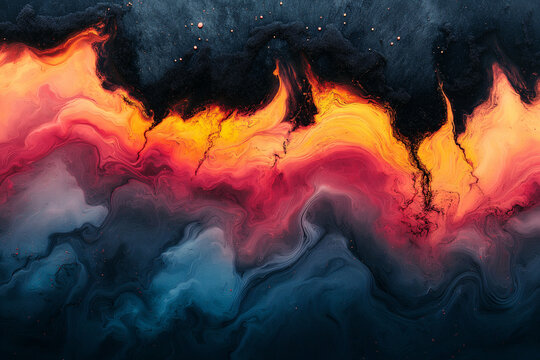 vibrant and colorful abstract art with dynamic liquid forms, creating a fluid and captivating visual experience. Generative AI