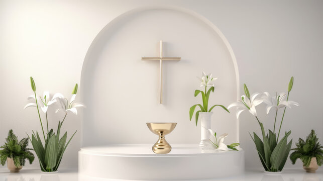 Maundy Thursday Altar with Cross and Chalice