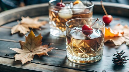 Maple Old Fashioned cocktail, fall cocktail