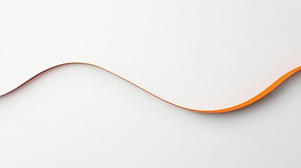 White Background with Thin, Curving orange Line and space for text or logos