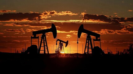 Saudi Arabia's price war has caused oil prices to plummet. The image shows oil rigs and pumps silhouetted against a sunset, representing the global oil industry and its struggle with lower production.