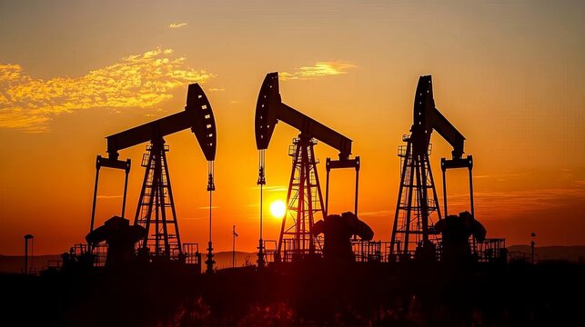 Saudi Arabia's price war has caused oil prices to plummet. The image shows oil rigs and pumps silhouetted against a sunset, representing the global oil industry and its struggle with lower production.